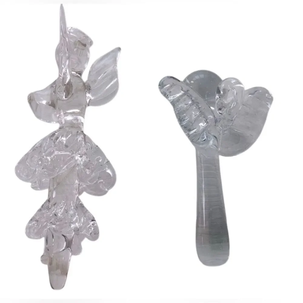 4 Glass Angel Ornaments